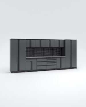 Garageinredning med 10 delar - set 1, Black edition - Grå, PRO