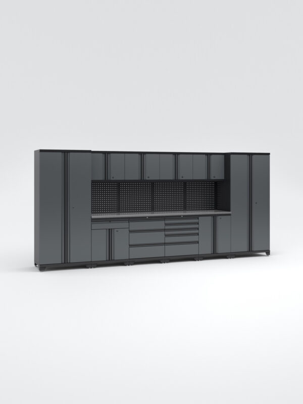 Garageinredning med 10 delar - set 1, Black edition - Grå, PRO