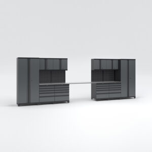 Garageinredning med 10 delar - set 2, Black edition - Grå, PRO