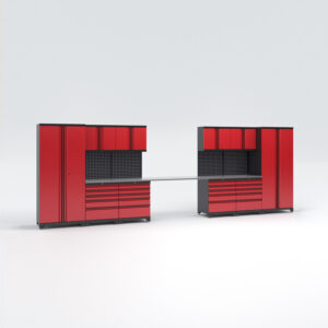 Garageinredning med 10 delar - set 2, Black edition - Röd, PRO