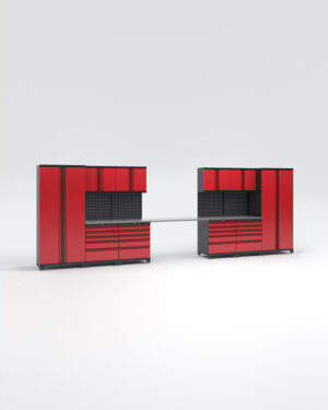 Garageinredning med 10 delar - set 2, Black edition - Röd, PRO