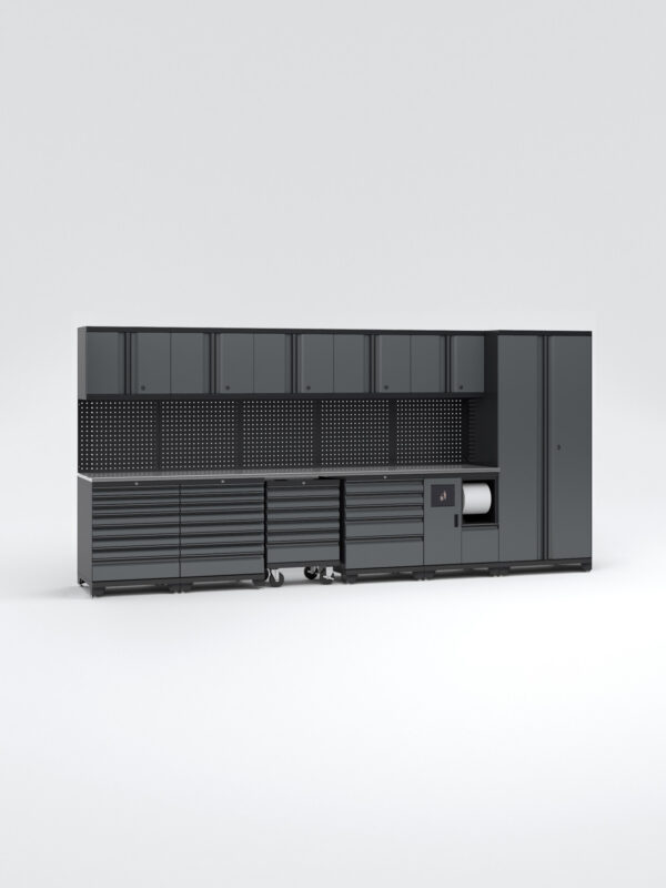 Garageinredning med 11 delar – set 1, Black edition - Grå, PRO