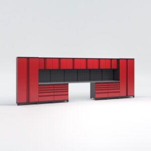 Garageinredning med 12 delar - set 1, Black edition - Röd, PRO