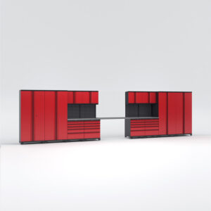 Garageinredning med 12 delar – set 3, Black edition - Röd, PRO