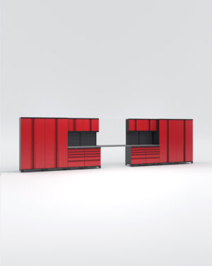 Garageinredning med 12 delar – set 3, Black edition - Röd, PRO