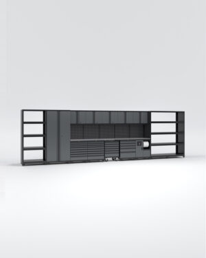 Garageinredning med 13 delar – set 1, Black edition - Grå, PRO