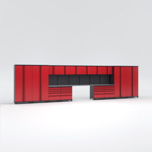 Garageinredning med 14 delar – set 1, Black edition - Röd, PRO