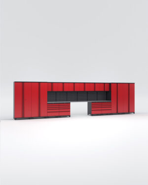 Garageinredning med 14 delar – set 1, Black edition - Röd, PRO