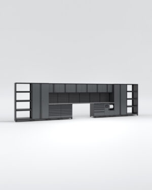 Garageinredning med 14 delar - set 2, Black edition - Grå, PRO