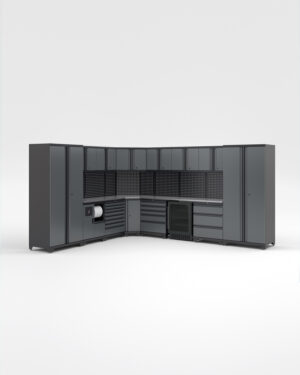 Garageinredning med 14 delar – set 3, Black edition - Grå, PRO