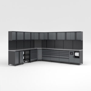 Garageinredning med 16 delar – set 1, Black edition - Grå, PRO