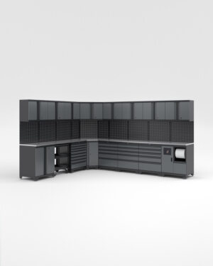 Garageinredning med 16 delar – set 1, Black edition - Grå, PRO