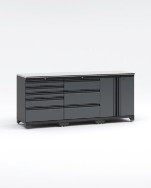 Garageinredning med 3 delar - set 1, Black edition - Grå, PRO