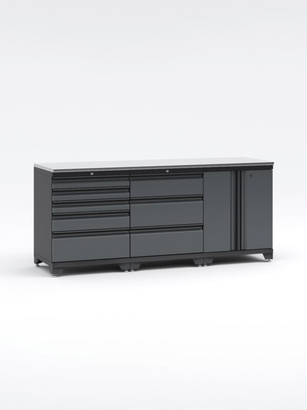 Garageinredning med 3 delar - set 1, Black edition - Grå, PRO