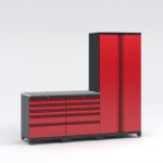 Garageinredning med 3 delar - set 2, Black edition - Röd, PRO