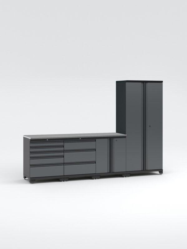 Garageinredning med 4 delar - set 1, Black edition - Grå, PRO