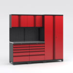 Garageinredning med 5 delar - set 1, Black edition - Röd, PRO