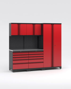 Garageinredning med 5 delar - set 1, Black edition - Röd, PRO