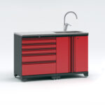 Garageinredning med 5 delar - set 2, Black edition - Röd, PRO