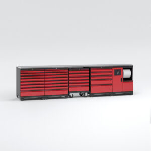 Garageinredning med 5 delar – set 3, Black edition - Röd, PRO