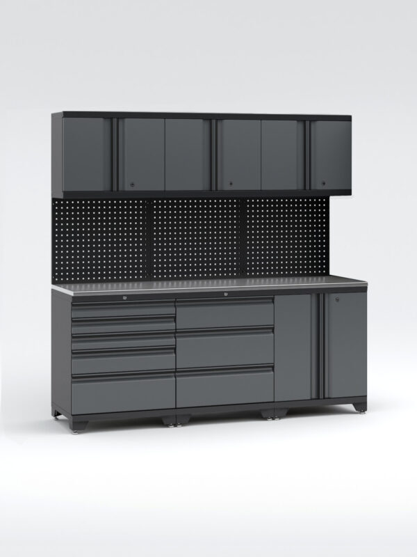 Garageinredning med 6 delar - set 1, Black edition - Grå, PRO