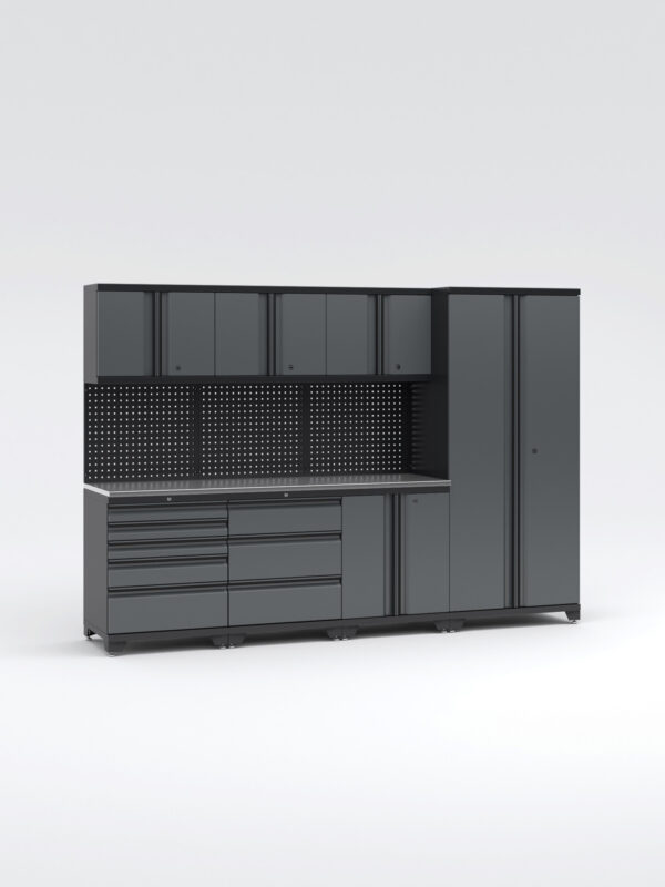 Garageinredning med 7 delar - set 1, Black edition - Grå, PRO