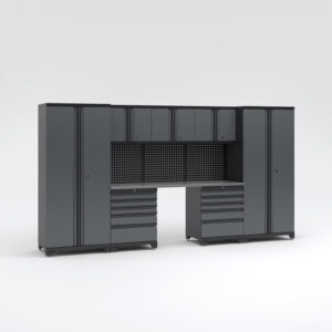 Garageinredning med 7 delar - set 2, Black edition - Grå, PRO