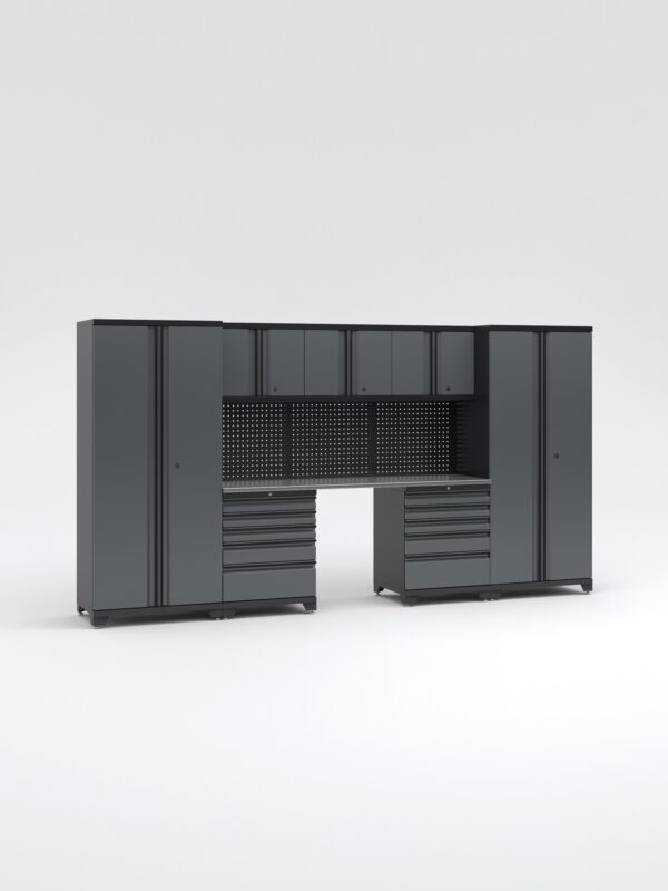 Garageinredning med 7 delar - set 2, Black edition - Grå, PRO