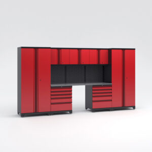 Garageinredning med 7 delar - set 2, Black edition - Röd, PRO