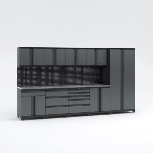 Garageinredning med 9 delar - set 2, Black edition - Grå, PRO