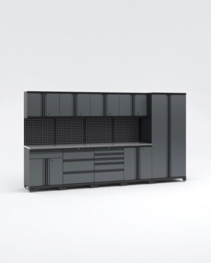 Garageinredning med 9 delar - set 2, Black edition - Grå, PRO