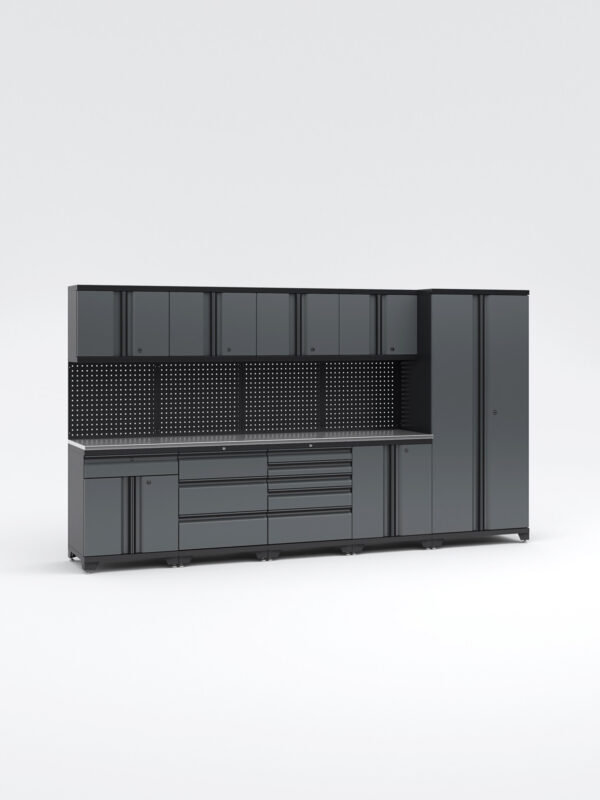 Garageinredning med 9 delar - set 2, Black edition - Grå, PRO
