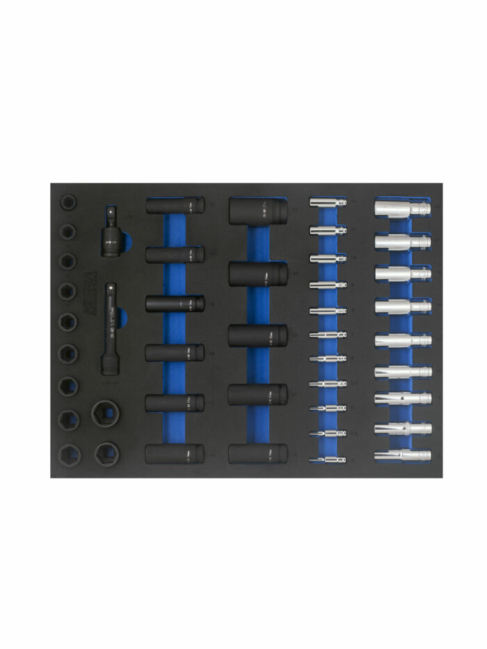 Verktygssats krafthylsor / djuphylsor 43 delar Nisma tools