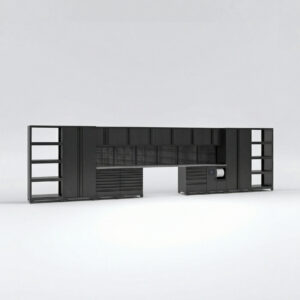 Garageinredning med 14 delar - set 2, Svart, PRO