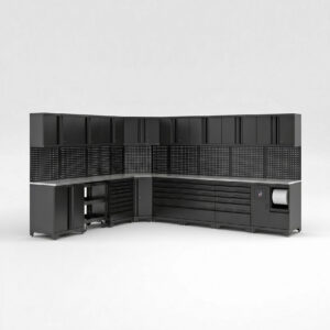 Garageinredning med 16 delar – set 1, Svart, PRO