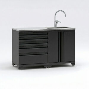 Garageinredning med 5 delar - set 2, Svart, PRO