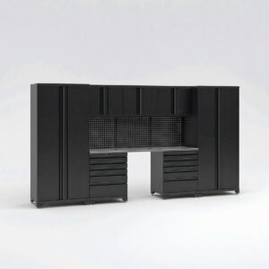 Garageinredning med 7 delar - set 2, Svart, PRO