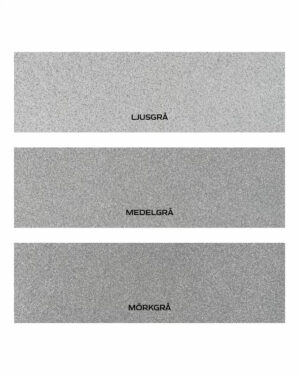 Epoxigolv PRO-paketet med färgsand innehåller tre horisontella rektanglar i ljusgrått ("LJUSGRÅ"), mellangrått ("MEDELGRÅ") och mörkgrått ("MÖRKGRÅ").